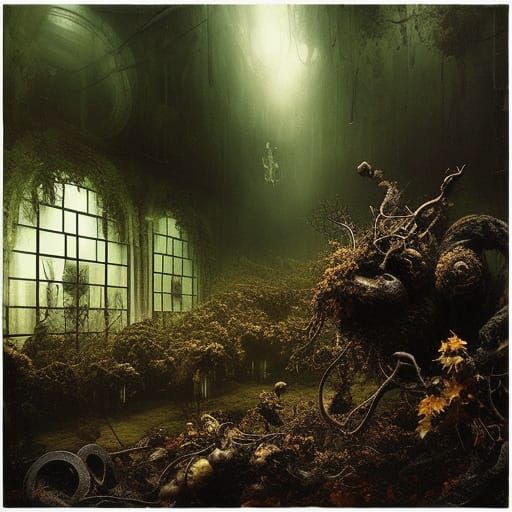 Overgrown City in Horror-Core Style