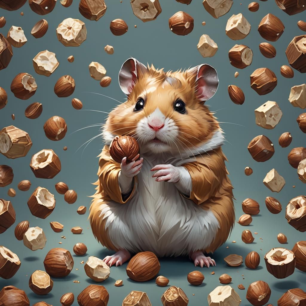 Hamster Portrait in Hyperdetailed Digital Art Style