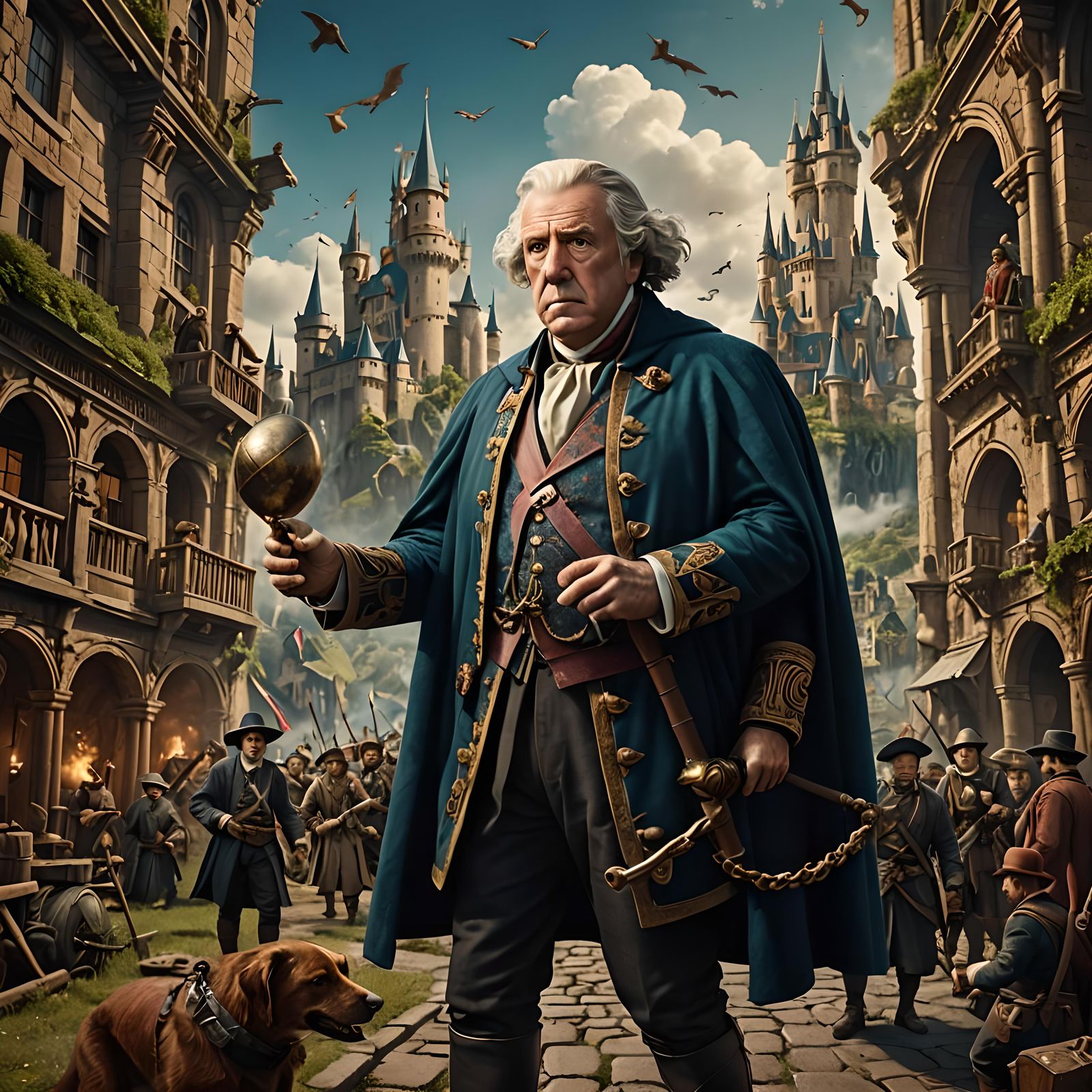 Historical Figures in Fantastical Scenarios