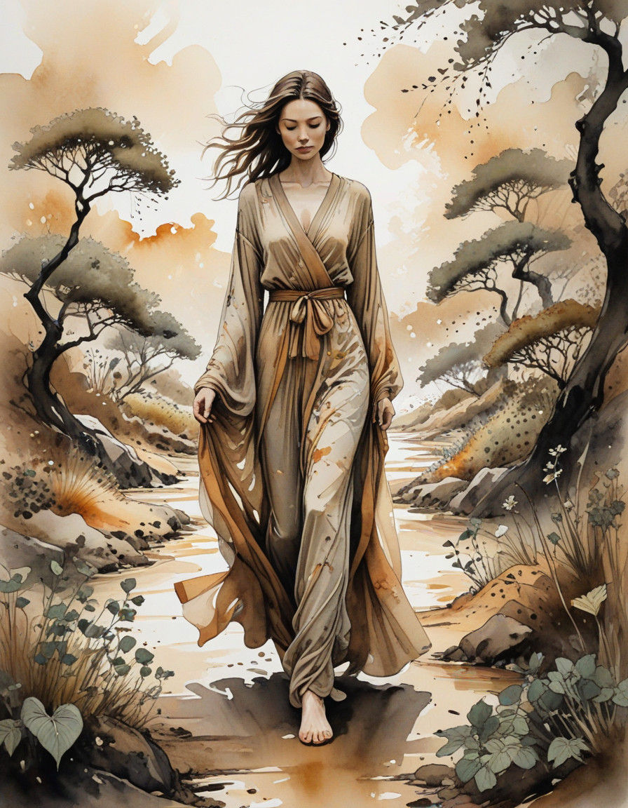 Ethereal Dreamer Wanders Forgotten Garden