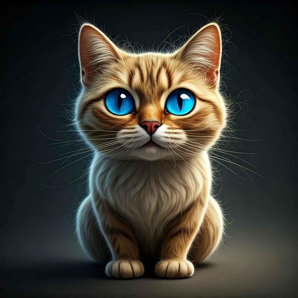 Blue Hairball Cat: A Whimsical Creation