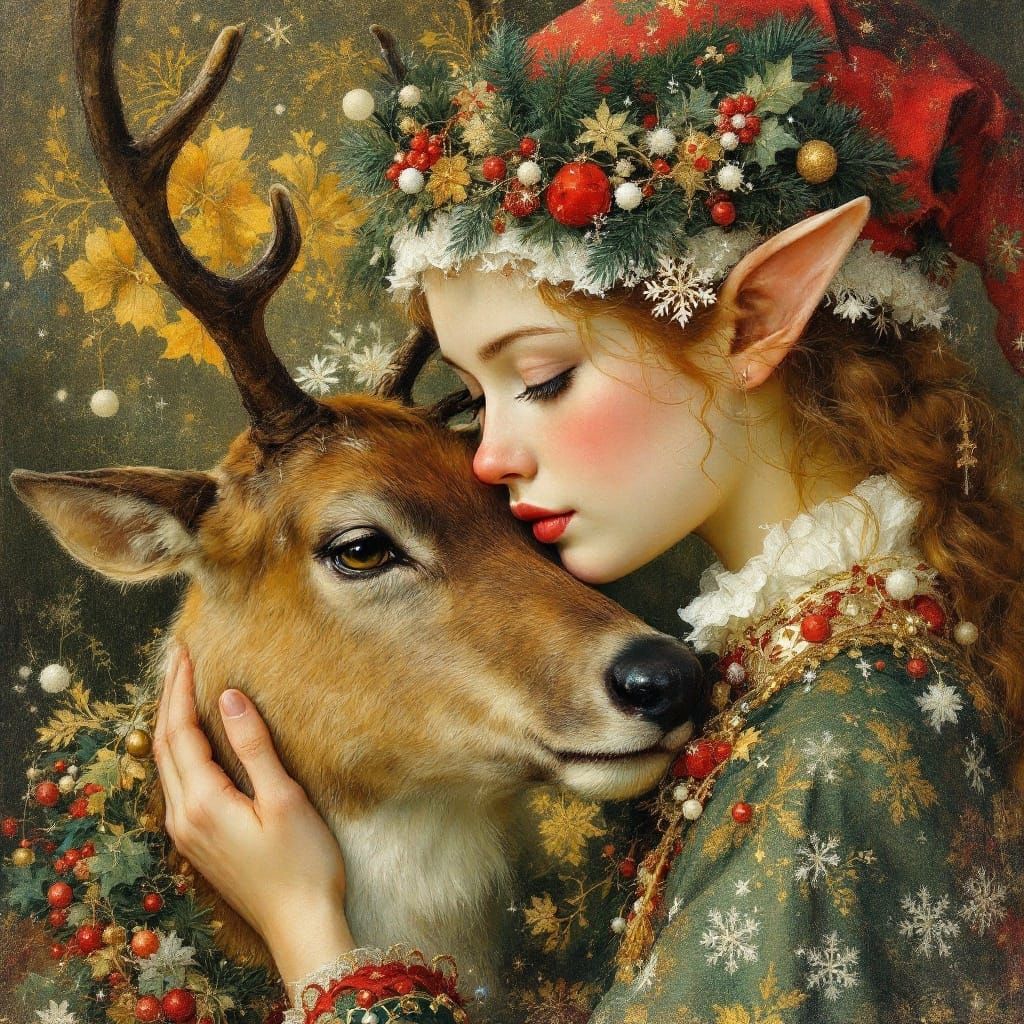Gilded Christmas Fantasy Portrait