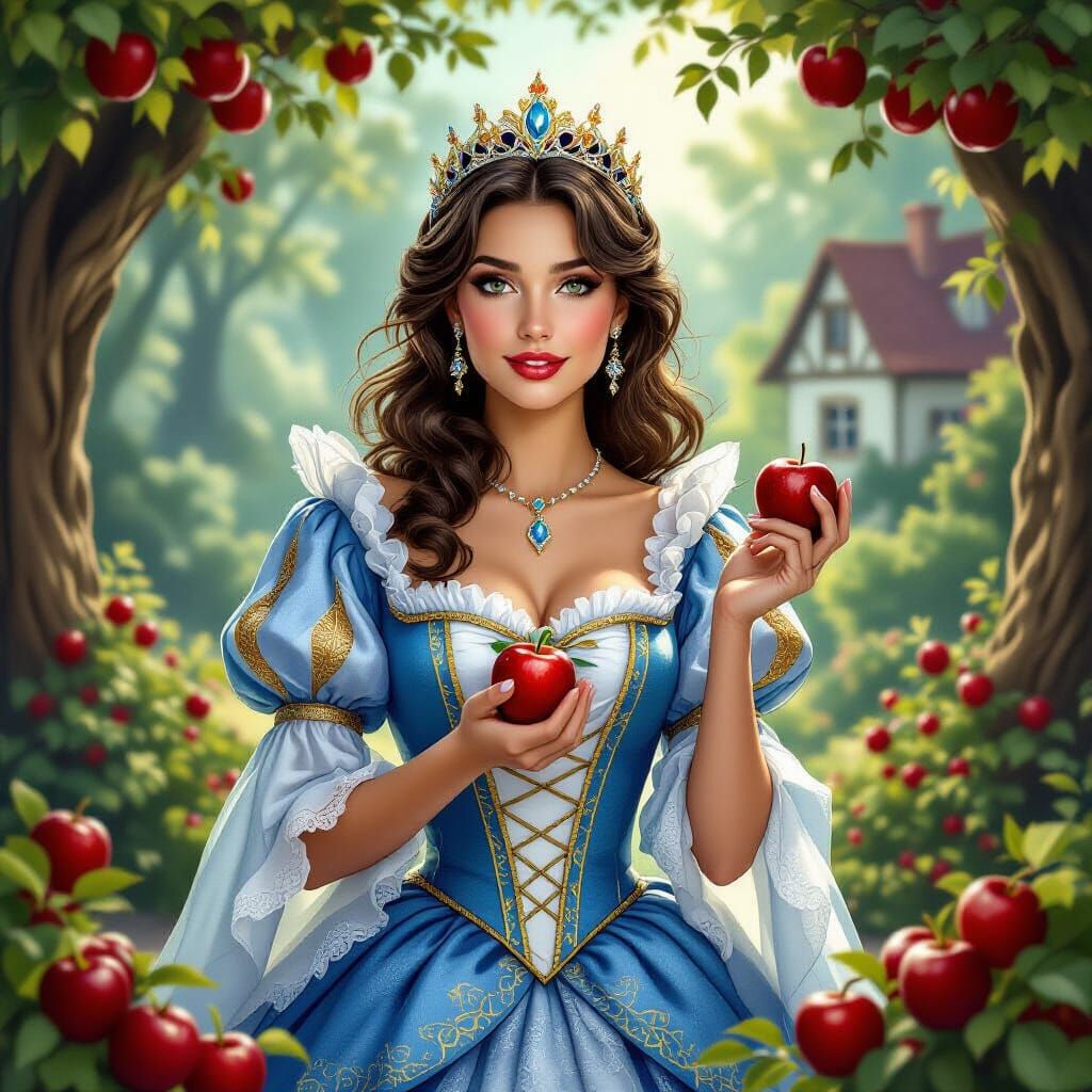 Fairytale Princess in Enchanted Forest, Fantasy Art