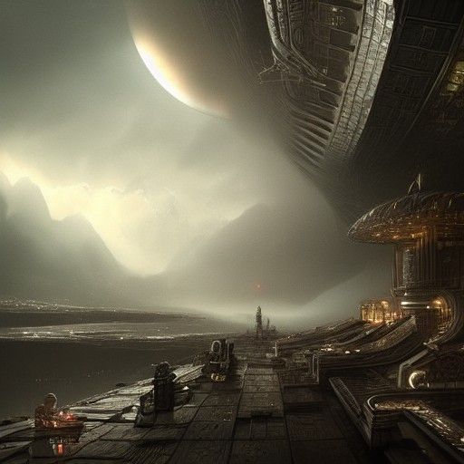 Futuristic Maximalist Digital Matte Painting