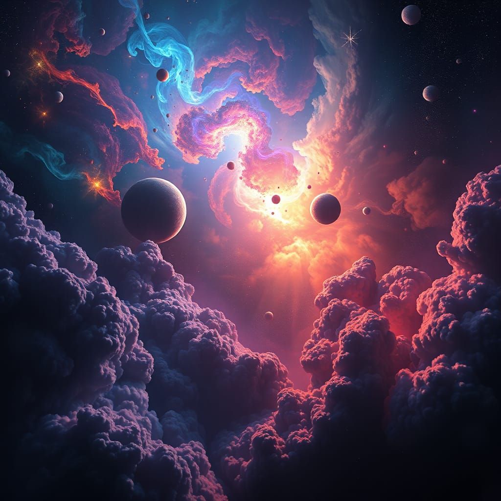 Dreamlike Cosmos in a Photorealistic Matte Painting