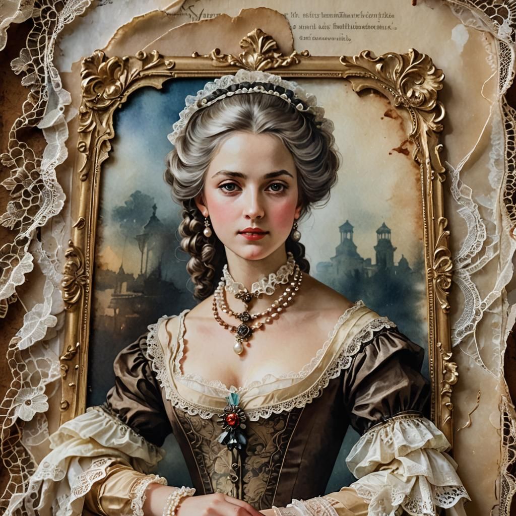 Woman Reading: Romantic Realism Portrait in Mixed Media