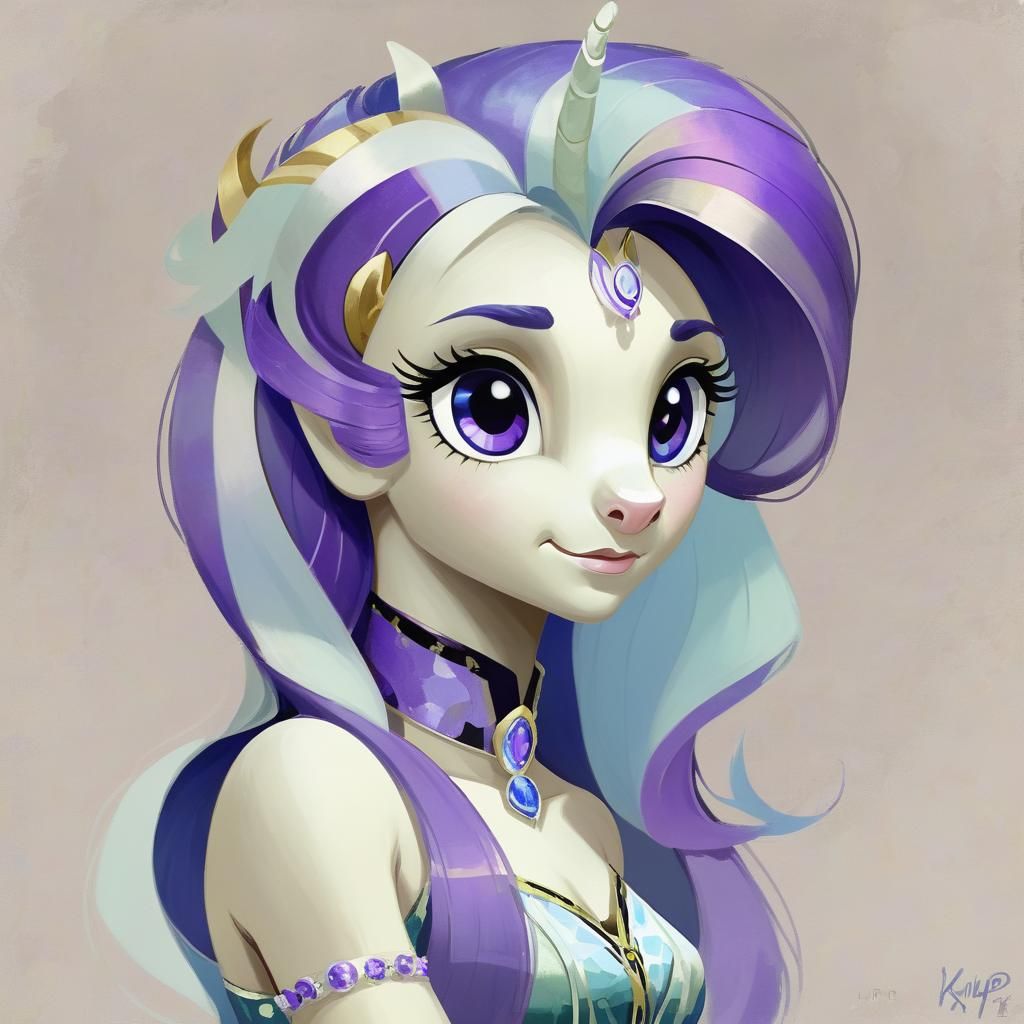 Rarity Portrait in Abstract Style