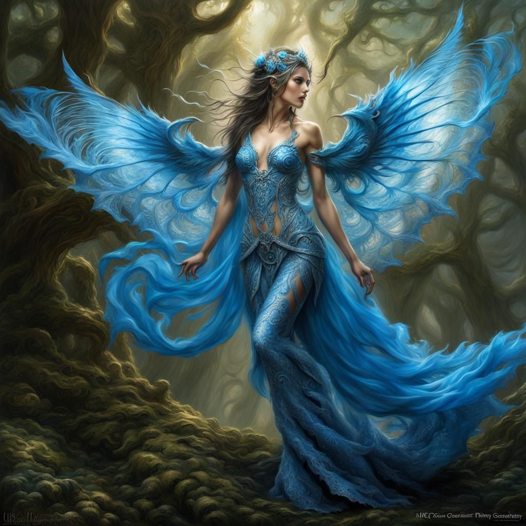 Air Elemental Female Casting Magic Spells