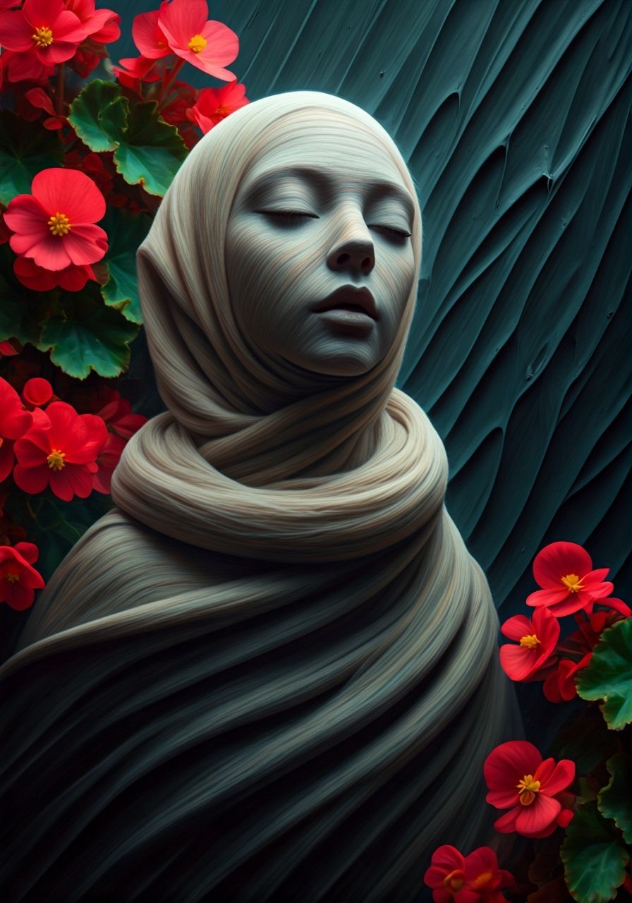 Graceful Lies Amidst Begonia Rex