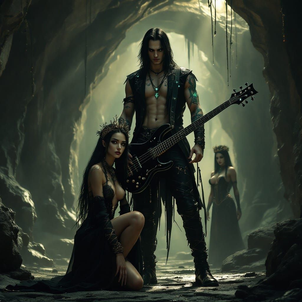 Goth Vampire Figures in Immersive Dungeon Setting