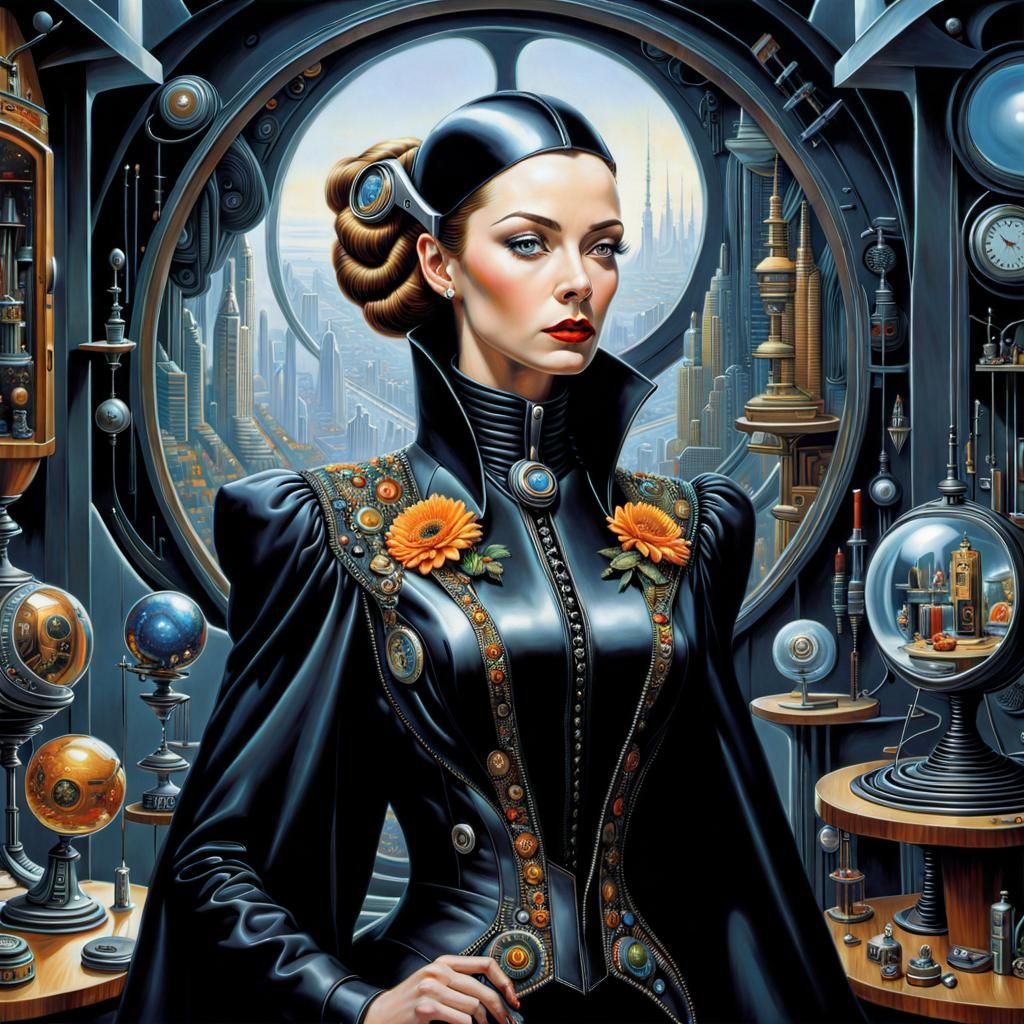 Futuristic Couture Tailor in Surreal Digital Art Style