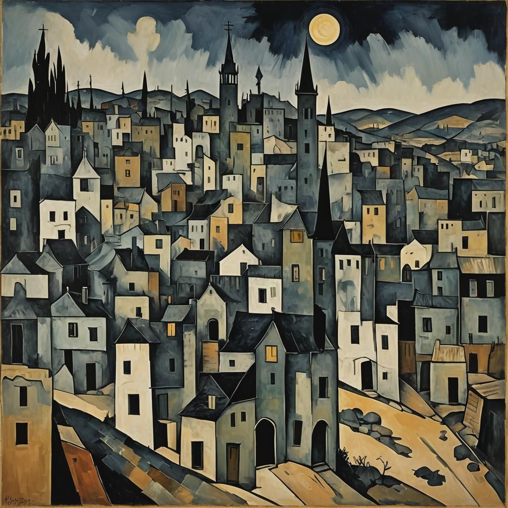 Surrealist Vampire Emerges from Dark Valleys