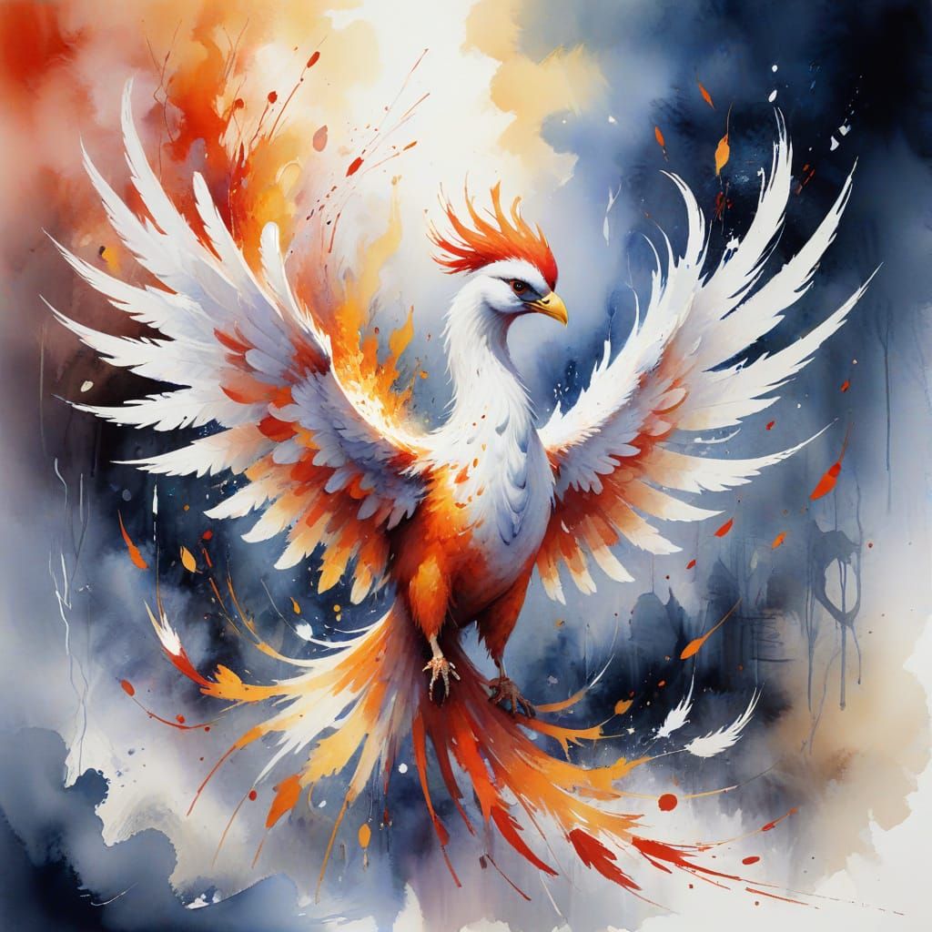 Phoenix Rising: Mystical Watercolor Art