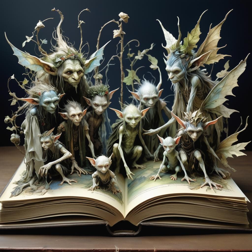 Ornate Fairytale Book with Emerging Characters