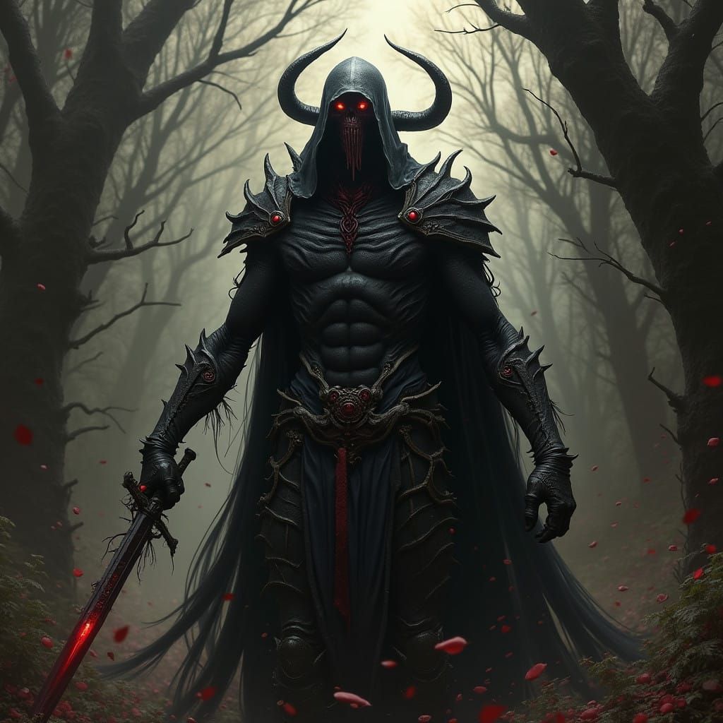 Dark Fantasy Scene in a Bleak, Gothic Aesthetic