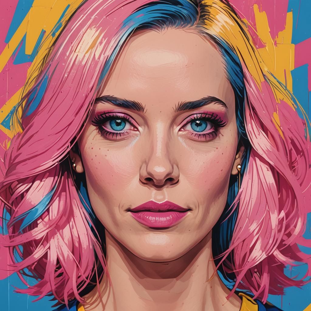 Regina George Pop Art Portrait in Bold Colors