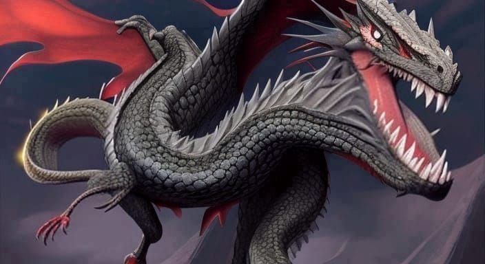 Epic Dragon Rendered in 3D Game Style