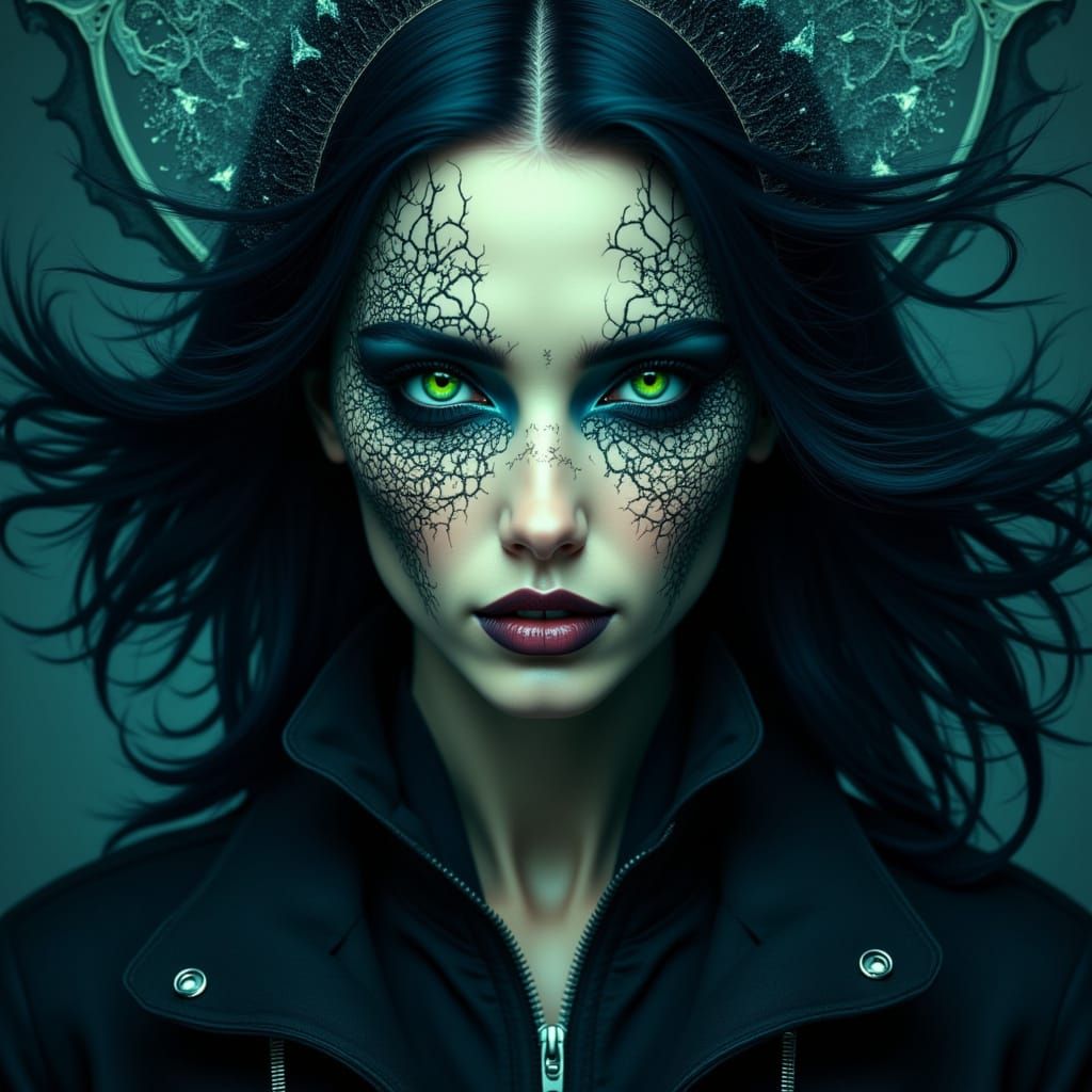 Mysterious Woman Portrait in Surrealist Style