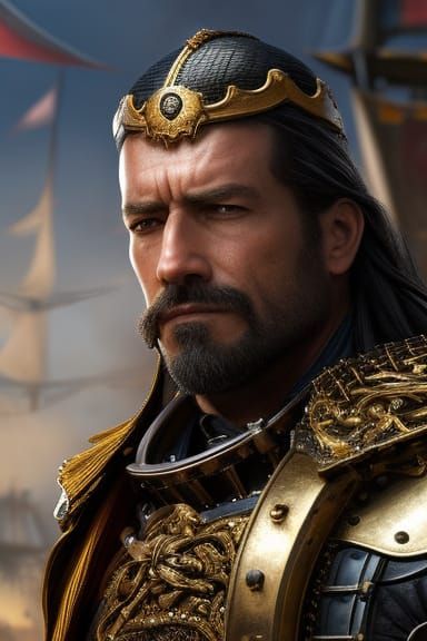 Pirate Captain in Ethereal Armor on Pirate Ship