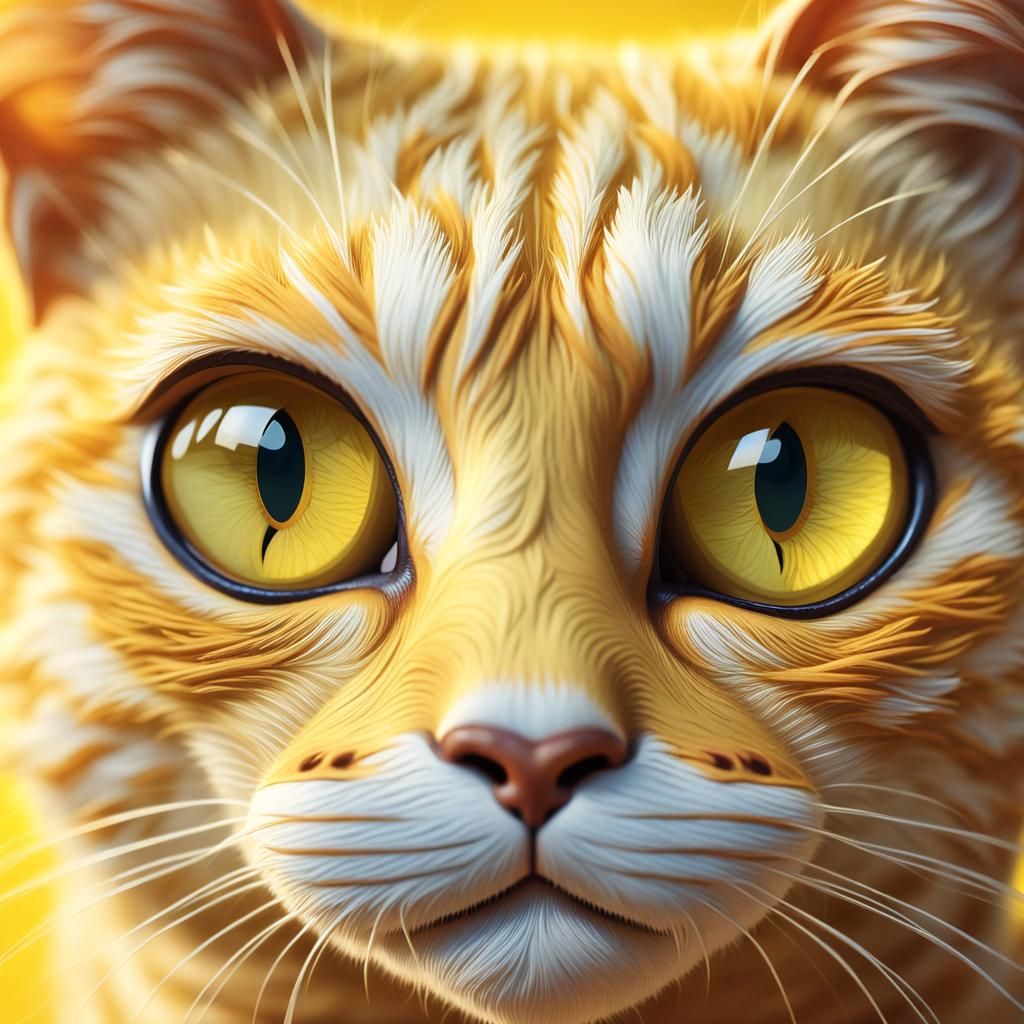 Macro Photo of a Cute Yellow Kitten