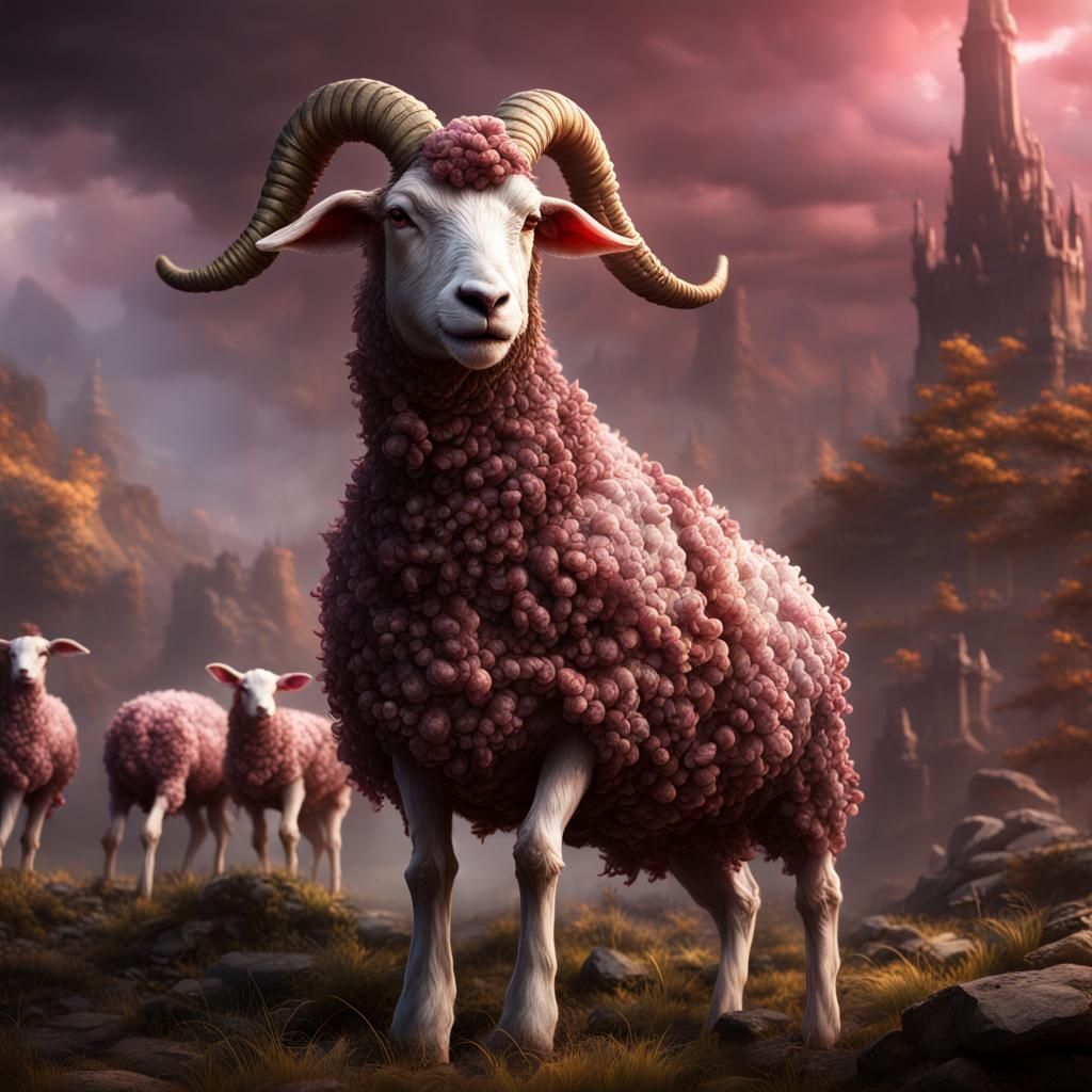Lamb Meat Army Commander in Detailed Matte Painting
