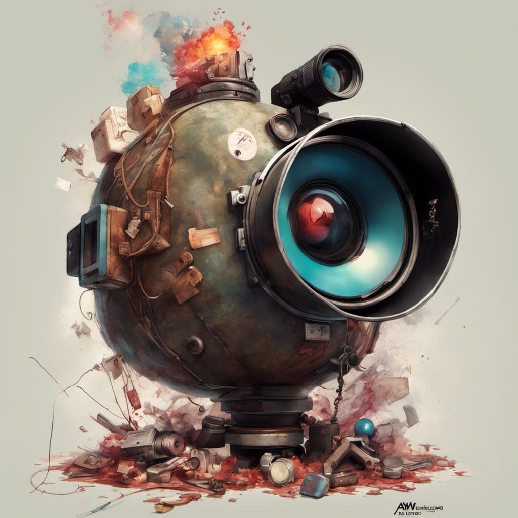 Bomb Camera Character Design in Digital Illustration Style