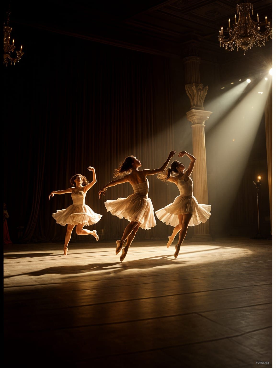 Dramatic Dancers in Cinematic Film Still