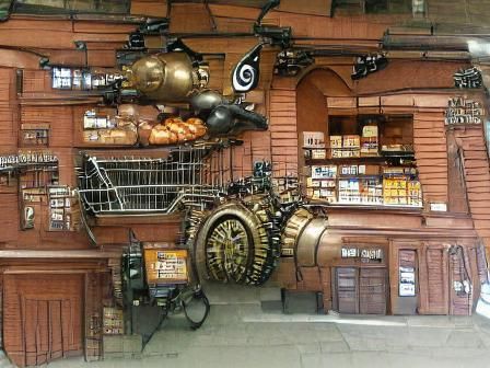 steampunk grocery store