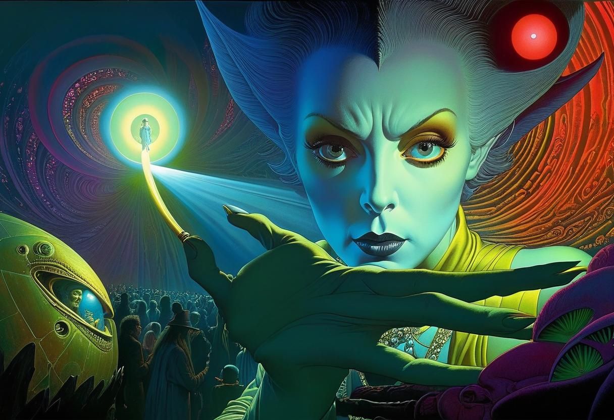 Psychedelic Art in Style of Kelly Freas and Moebius