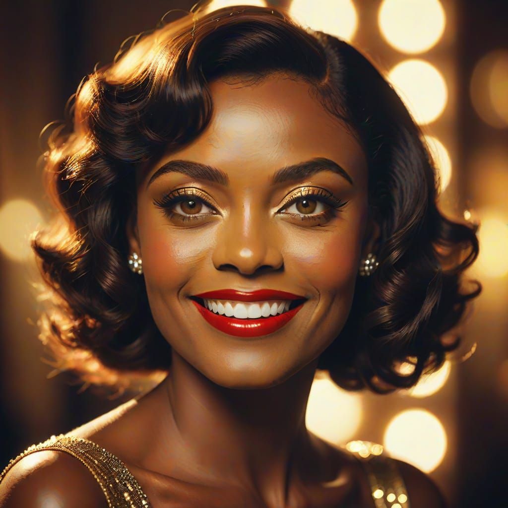 Glamorous Old Hollywood Starlet Captured in Cinematic Portra...