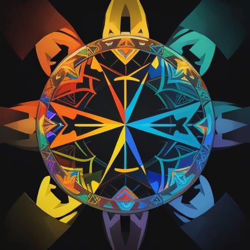 Vibrant Low Poly Art of People Holding Hands