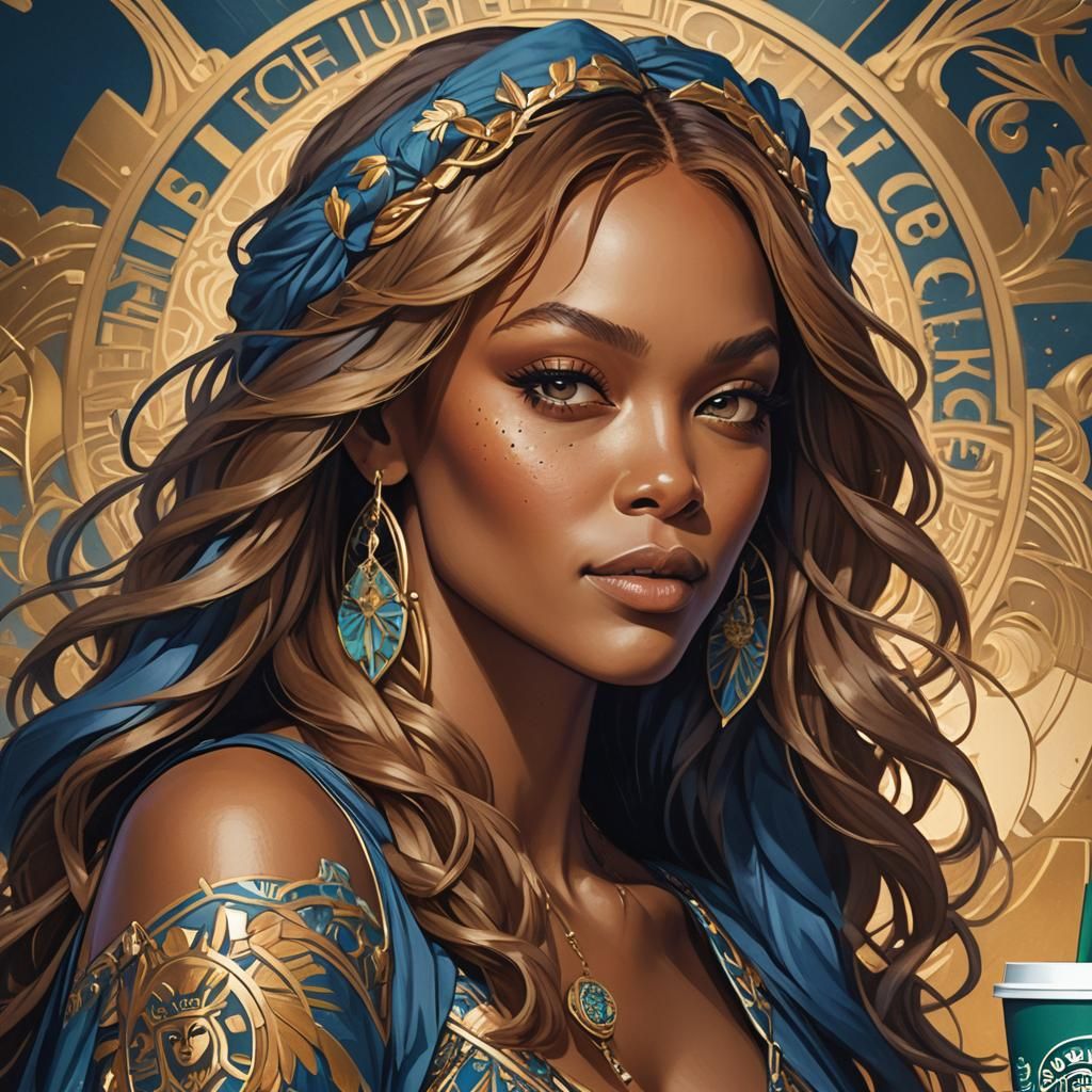 Elegant Portrait in Art Nouveau Style