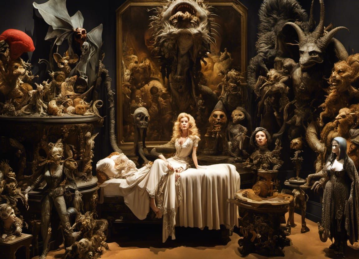 Barbarella's Cryptid Museum Attack: An Art Nouveau Fantasy