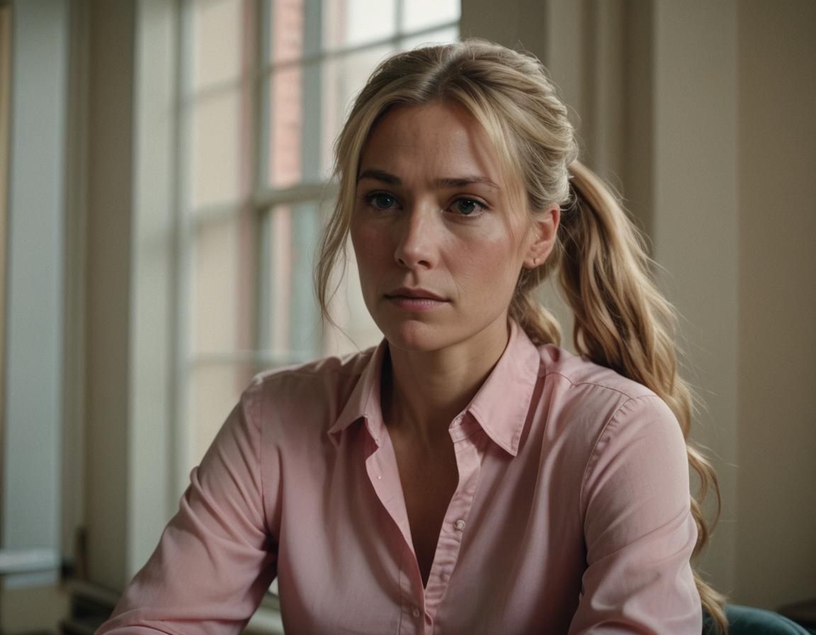 Melancholy Woman in Apartment, Cinematic Portrait