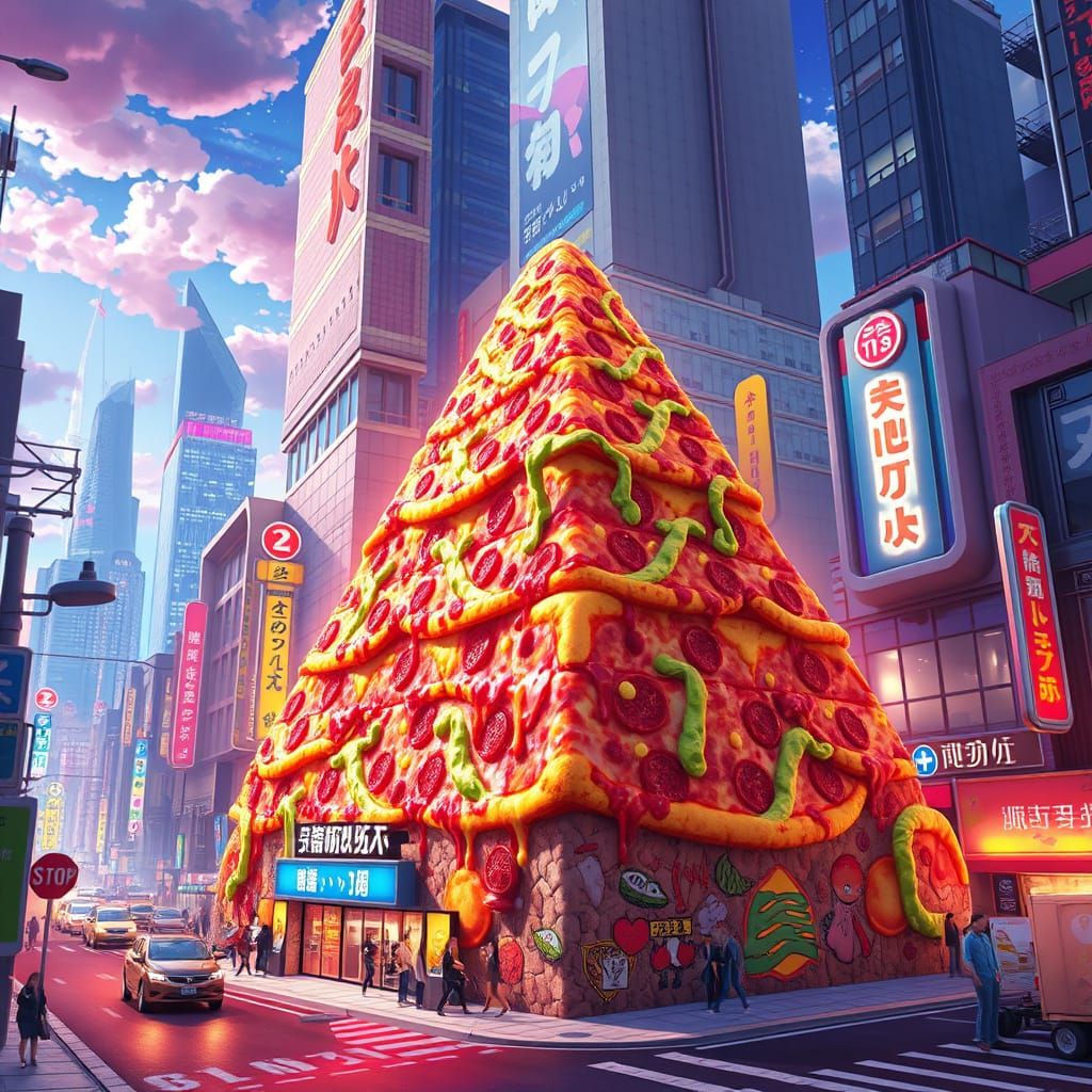 Rainbow Pizza Mountain Street Art Scene