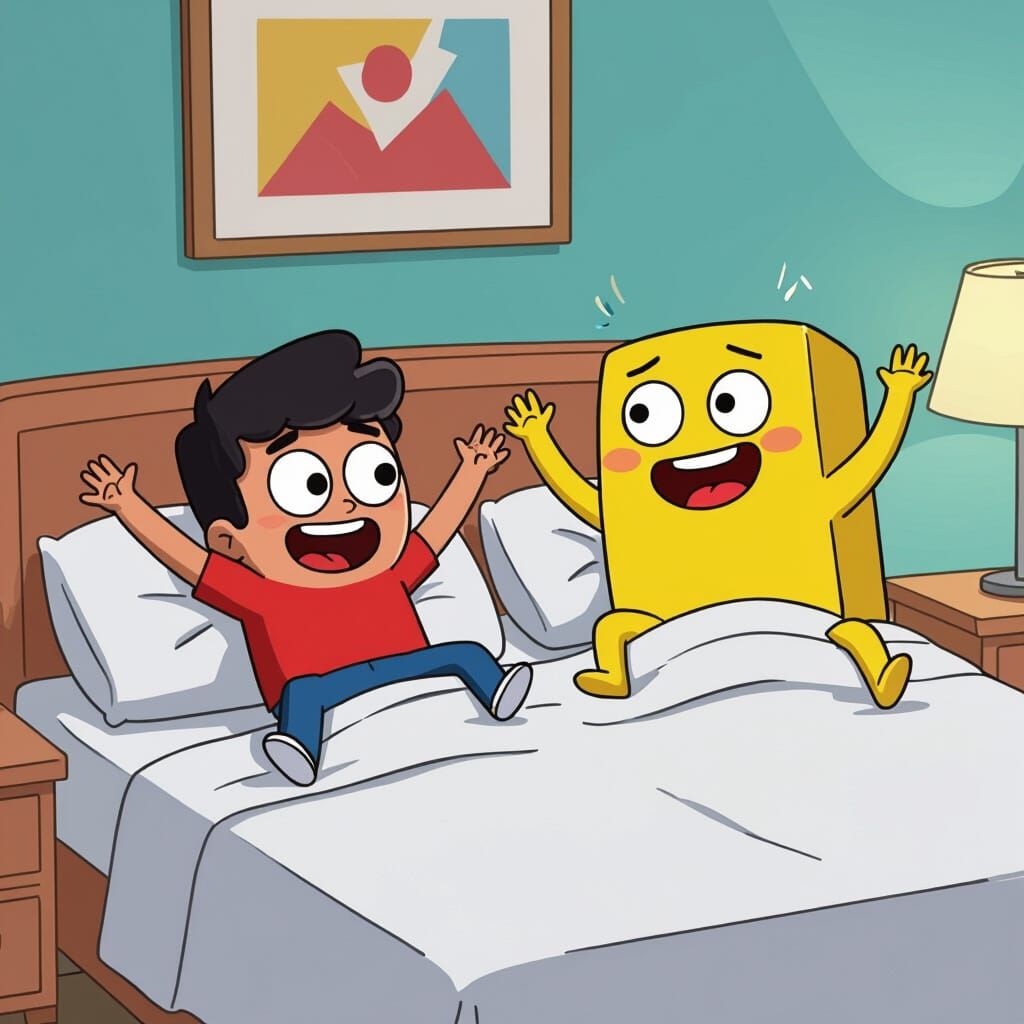 BFDI's Two Character Waking Up on Bed