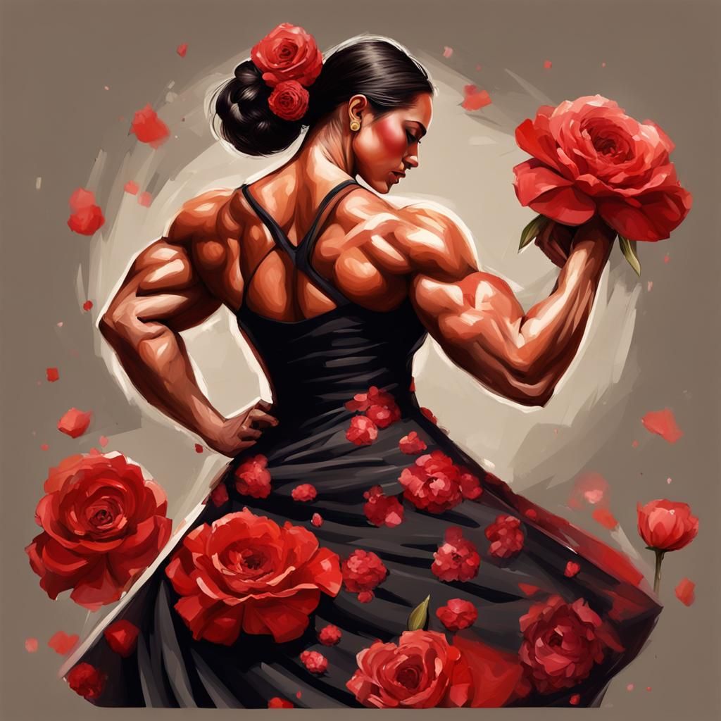 Flamenco Dancer: Bodybuilder in Spanish Dress