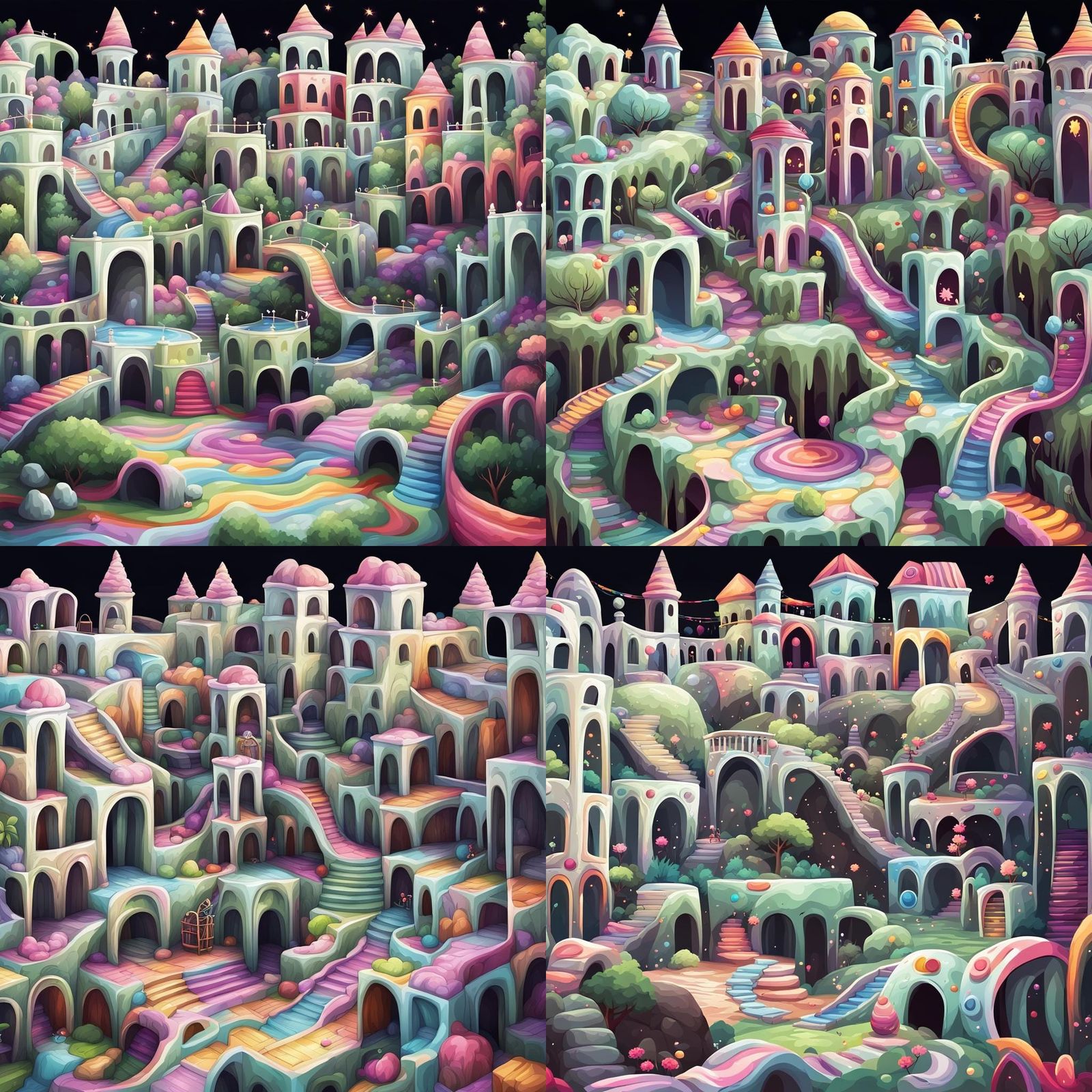 Colorful Playplace, fantasy landscape background, background