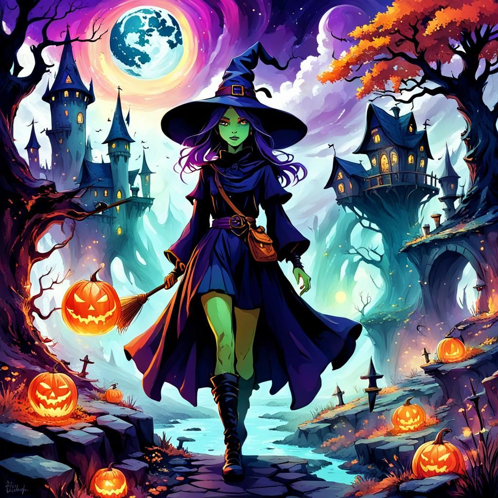 Colorful Fantasy World of Witchcraft