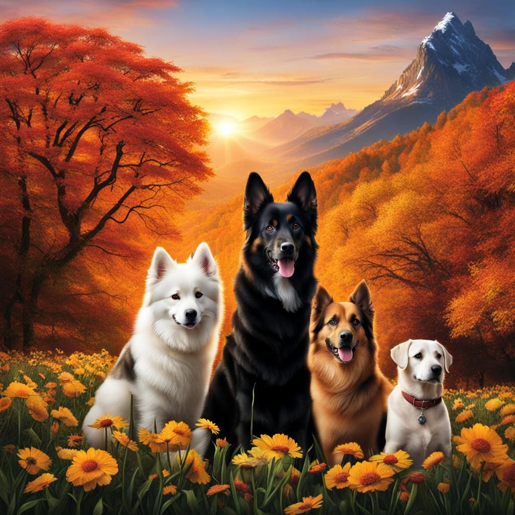 AI Generated Image of Dogs