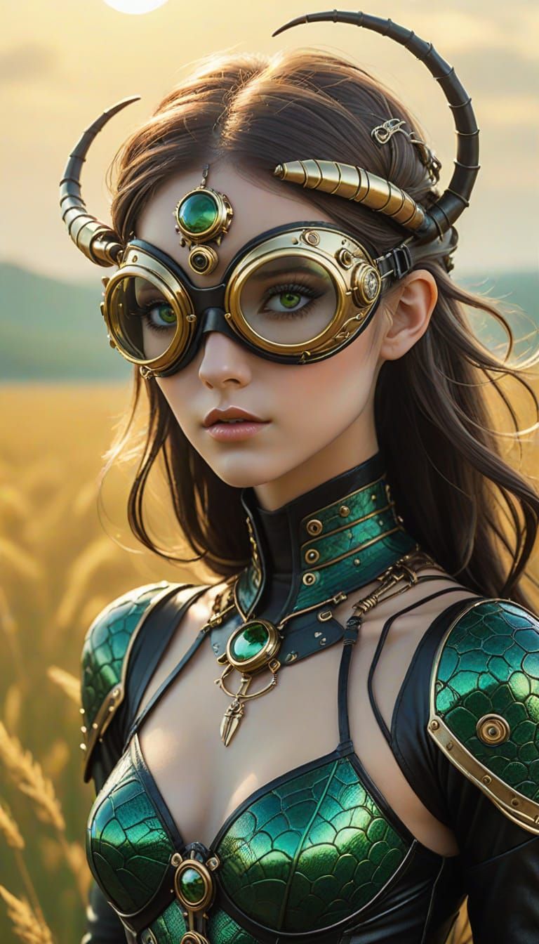 Ethereal Spider-Girl in Steampunk Regalia