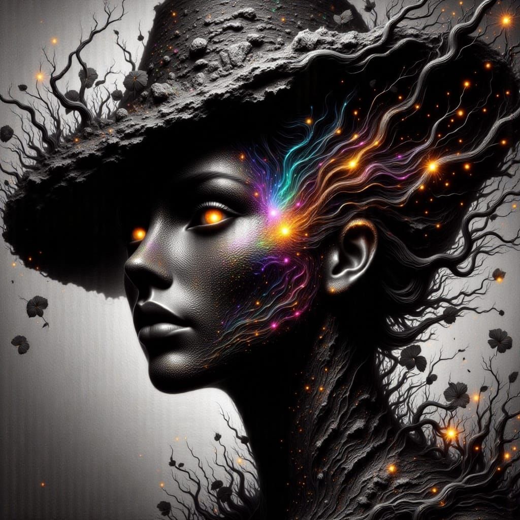 <lora:Beautiful-Darkness:1.0> <lora:-Spectral Echo-:1.0> liquid shadow contours, radiating filaments, intriguing woman w...