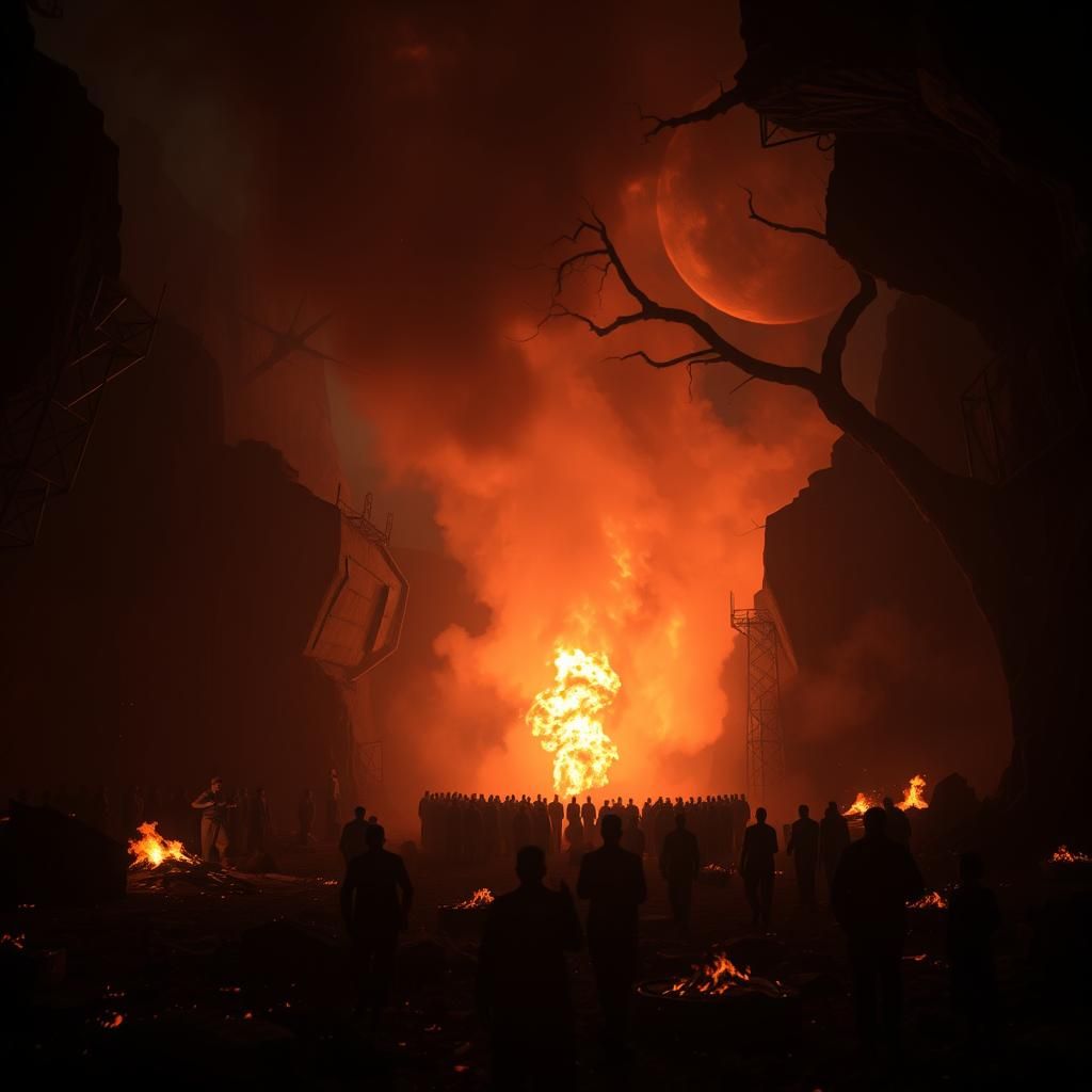 Hyperrealistic Vision of Hell's Landscape