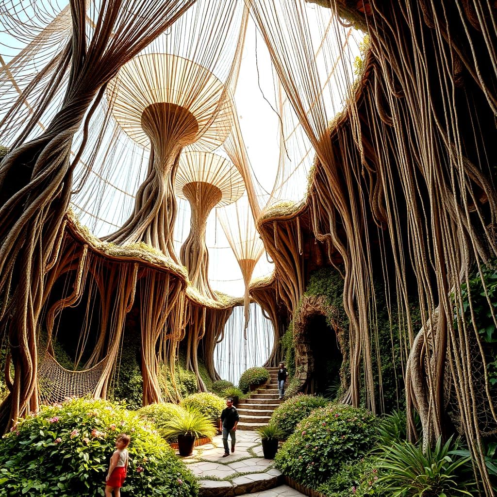 Abstract Botanical Dreamscape in Postmodern Style