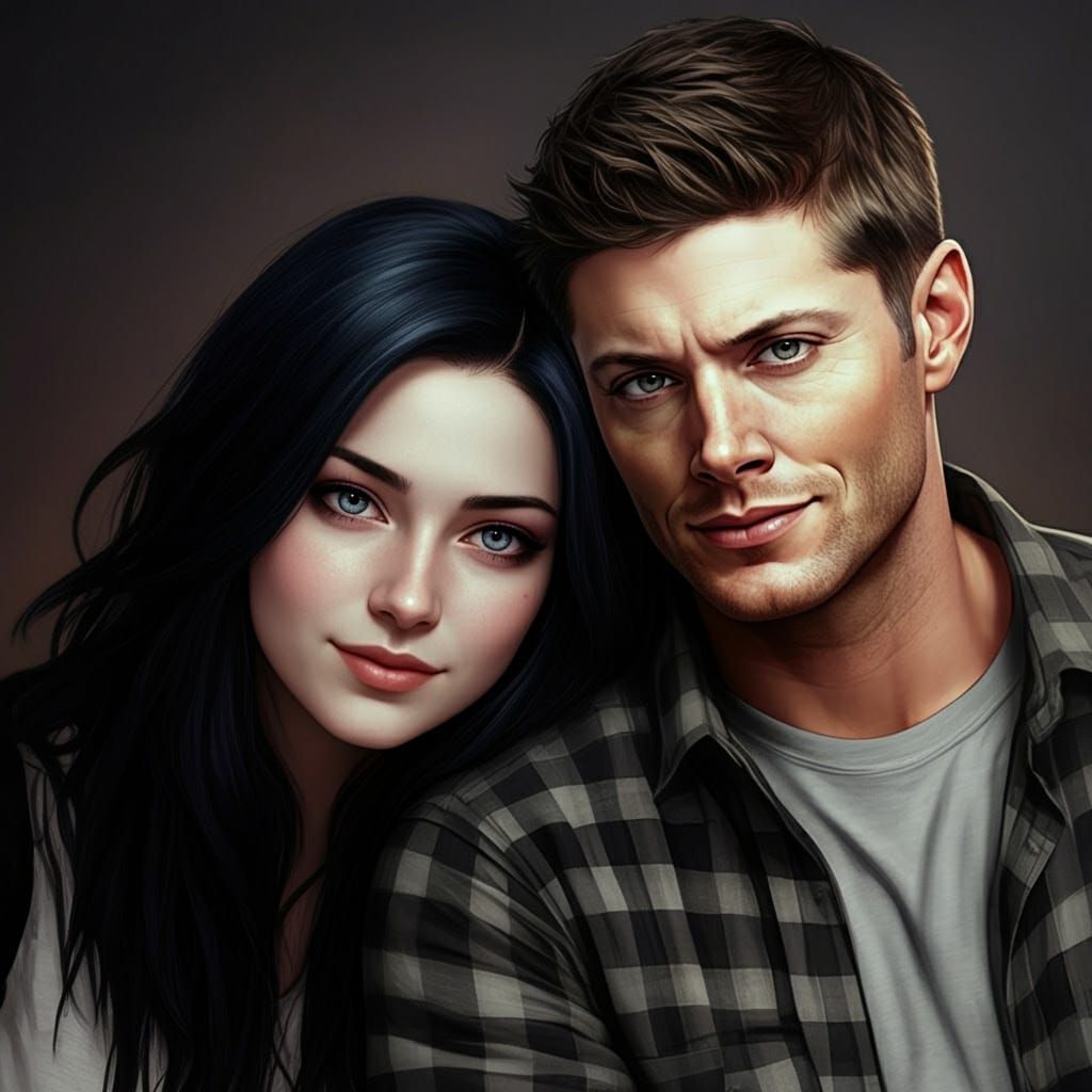 Couple's Warm Embrace in Hyperdetailed Concept Art