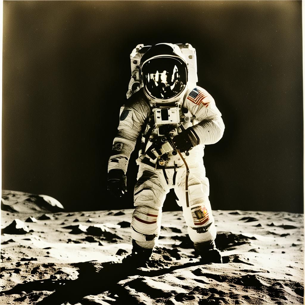 Astronaut on the Moon in Gum Bichromate