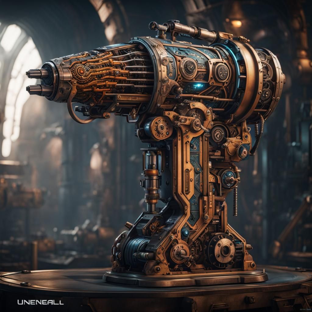 Mechanical Admech Arm Tattoo: Detailed Matte Painting