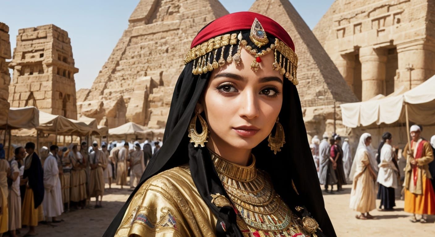 Egyptian Woman in Traditional Dress