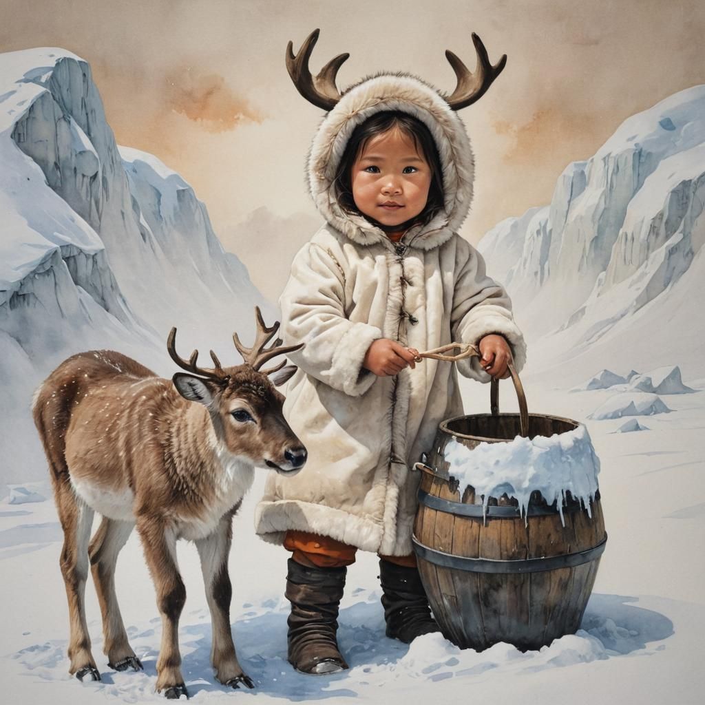 Taking care of her calf..