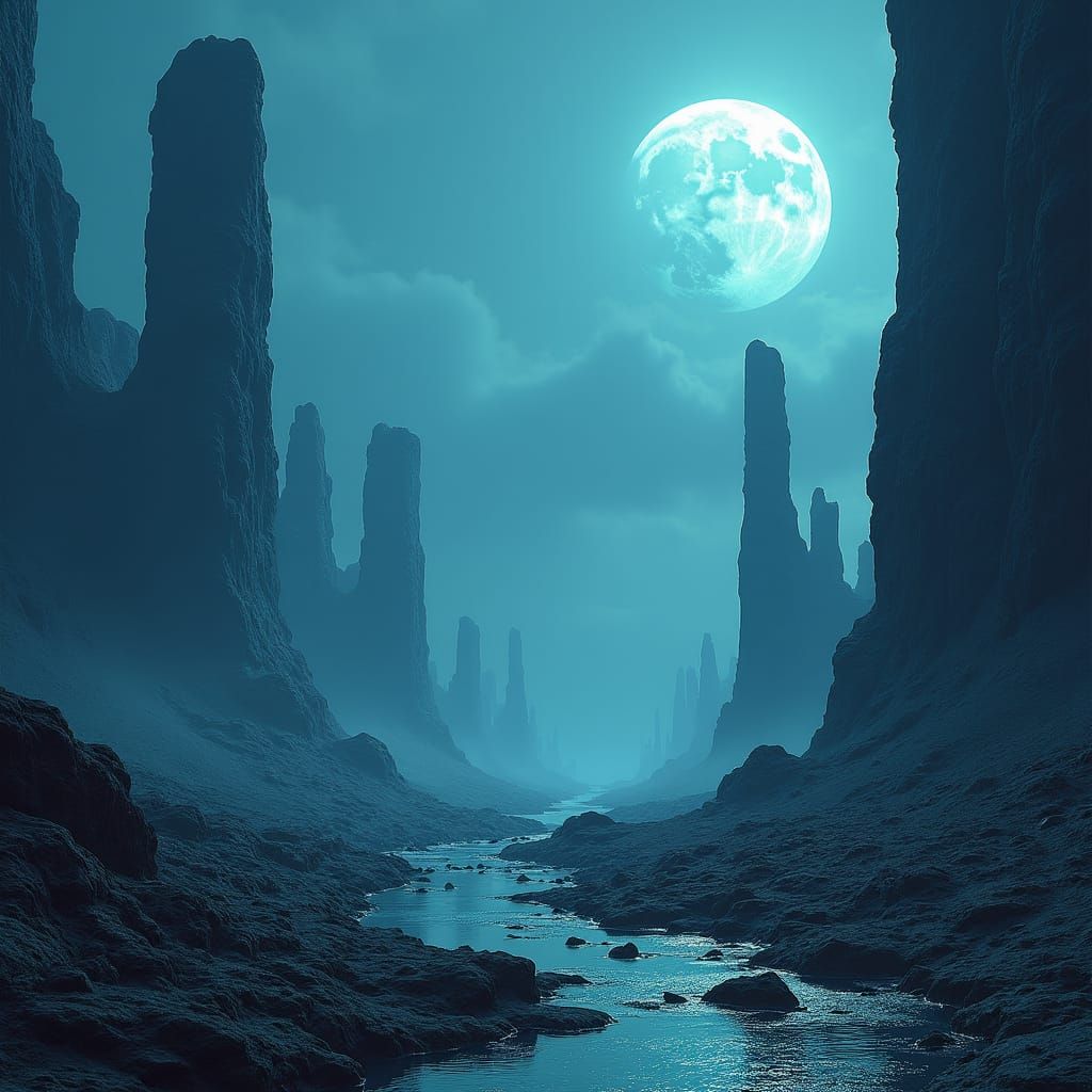 Bioluminescent Alien Landscape in Hyper Detail